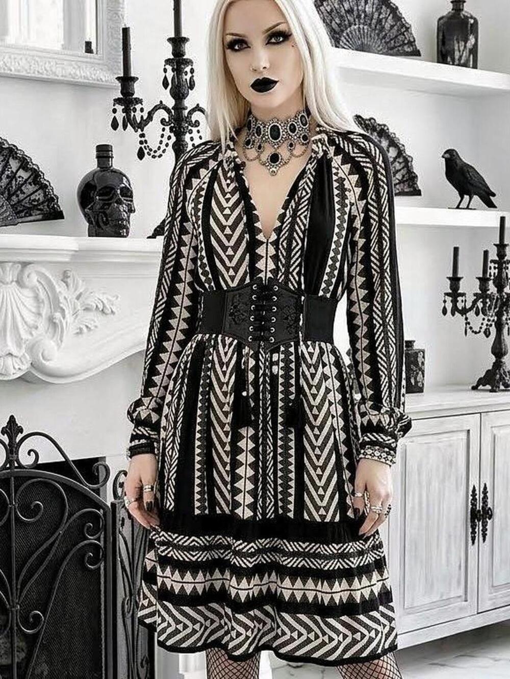 Anthropologie Women's Black and White Dress